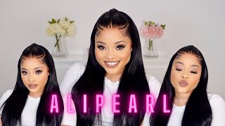 MY FIRST PRE STYLED FRONTAL WIG  READY GO WIG FOR BEGINNERS FT ALIPEARL HAIR [upl. by Kellen]