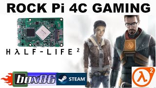 ROCK PI 4C  HALFLIFE 2 RUNNING ON STEAM with BOX86 [upl. by Oilicec]