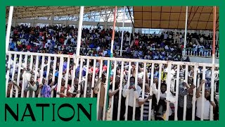 St Anthonys Boys High School fans celebrate a goal against Shanderema at Bukhungu Stadium [upl. by Asik]