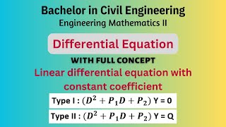 Linear differential equation with constant coefficient  Engineering Mathematics II  1 [upl. by Treble444]