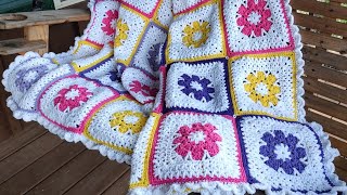 Crochet Granny Square Blanket  Granny Square  Crochet  Craft [upl. by Satterfield]