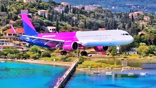 CORFU  ONE OF THE MOST SPECTACULAR AIRPORT IN THE WORLD  CRAZY LANDINGS [upl. by Inalawi150]