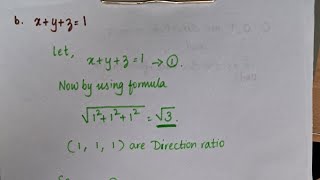 In each of the following cases determine the direction cosines and the d from origin shorts [upl. by Nyrmac]