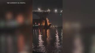 Moment of Baltimore Bridge Collapse Captured by Resident [upl. by Kenton]