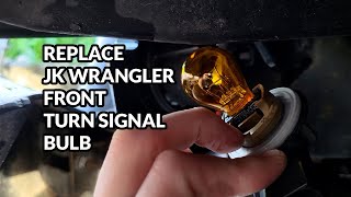 How to Replace Front Turn SignalBlinkerIndicator Bulb on Jeep Wrangler JK 2016  VERY EASY [upl. by Colp]