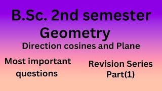 Revision direction cosines and plane part1 [upl. by Urian758]