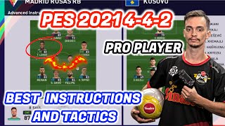 PES 2021 TUTORIAl  BEST FORMATIONS 4424222  BEST TACTICS amp INSTRUCTIONS  HOW TO PLAY 442 [upl. by Oinotnanauj]