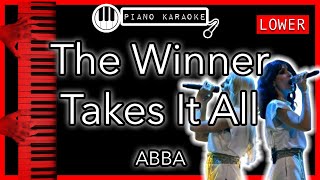 The Winner Takes It All LOWER 3  ABBA  Piano Karaoke Instrumental [upl. by Elvis]