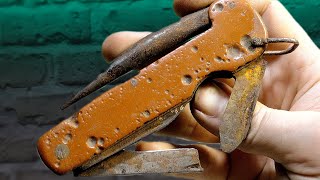 Rusty Boatswains Folding Knife Restoration Restoration of the Old Knife TimeReseT [upl. by Pollard]