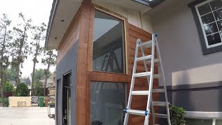 How to Wood Siding  Stained Pine  Step by step  Shot with GoPro  DIY [upl. by Yrem]