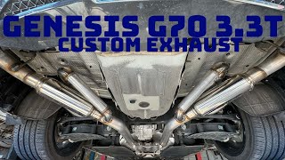 Genesis G70 33T Exhaust  Secondary DP amp Custom Axle back [upl. by Nerw]