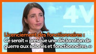 Les 4V  Sophie Binet dénonce le projet de facilitation du licenciement dans la fonction publique [upl. by Apeed15]