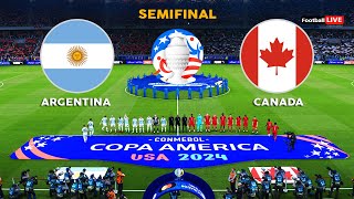 Argentina Vs Canada  SemiFinal Copa America 2024  Full Match All Goals  Realistic PES Gameplay [upl. by Nyhagen707]