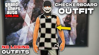 NO LOSING OUTFITS HOW TO GET THE CHECKERBOARD OUTFIT IN GTA 5 ONLINE Checkerboard Outfit Glitch [upl. by Thierry]