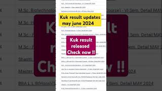 kuk result updates 2024✅  kuk updates ❤🥳 shorts youtubeshorts kuk kukresult exam ytshorts [upl. by Melc342]