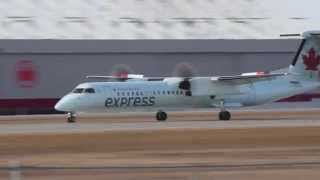 Air Canada Express Dash8Q400 Landing at YULMontreal Airport [upl. by Assehc]