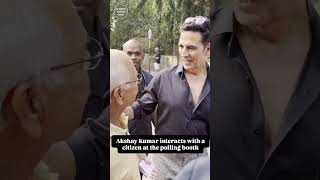 Akshay Kumar interacts with a citizen at The Polling Booth  Maharashtra Vote  Full Video  Shorts [upl. by Yajiv]