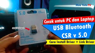 Review USB Bluetooth Adapter 50 Dongle Wireless Receiver PC Laptop Komputer [upl. by Je]