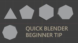 Blender Quick Tip  Quick Create TrianglePentagonHexagonAnygon Primitive [upl. by Wenonah]