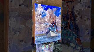 Impressionist painting timelapse of Charleston harbor oilpainting impressionism landscapepainting [upl. by Anim]