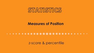 Measures of Position zscore percentile [upl. by Lad692]