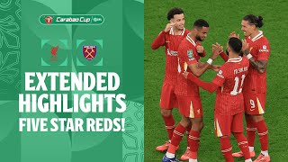 FIVE STAR REDS  Liverpool v West Ham United extended highlights [upl. by Xonk]