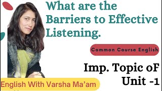 CC4 Communication Skills in English1st Unit Barriers to Effective Listening [upl. by Euqinobe]