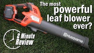 The most powerful leaf blower ever Review of the Husqvarna 350iB Leaf Blaster [upl. by Ragland]