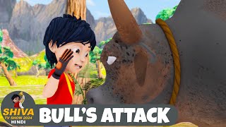 Bulls Attack on The Shiva  Shiva  शिवा  Ep 28 Funny Action Cartoon  Shiva TV Show 2024 Hindi [upl. by Hein]