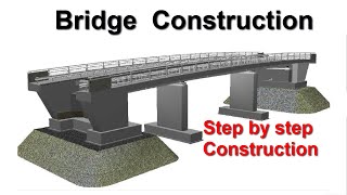 Bridge Construction in 3D  Step by Step Construction Process [upl. by Pinelli]