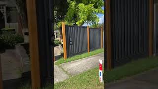 Colorbond fence with merbau sliding gate shorts [upl. by Inger5]