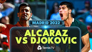 Carlos Alcaraz vs Novak Djokovic FirstEver Match  Madrid 2022 Extended Highlights [upl. by Tik]