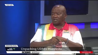 Elections 2024  Unpacking UDMs manifesto with party leader Bantu Holomisa [upl. by Huntlee]