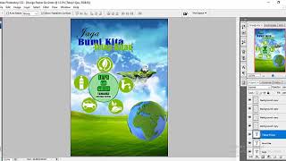 TUTORIAL MEMBUAT DESIGN POSTER TENTANG GO GREEN MENGGUNAKAN PHOTOSHOP [upl. by Hartnett]