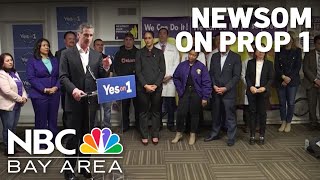 Gov Newsom in San Francisco pushing for Prop 1 [upl. by Genesia]