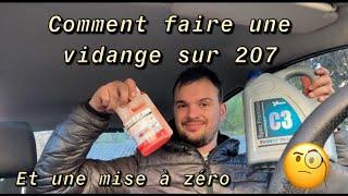 Entretien sur la 207 Vidange Changement filtre à huile [upl. by Lletnom]