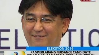 BT Pagdedeklarang nuisance candidate kina David Pamatong atbp pinagtibay ng SC [upl. by Adnirolc]