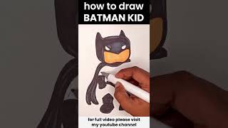 Drawing Batman kid step by step  draw easy batman drawing art cartoon [upl. by Eiuqcaj]