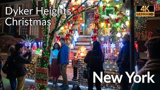 Christmas in New York 4K Dyker Heights Christmas Lights Walking Tour  Brooklyn [upl. by Ettennan667]