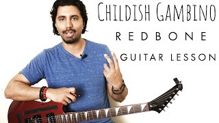 Childish Gambino Redbone Guitar Lesson with Correct Tuning [upl. by Meesaw]