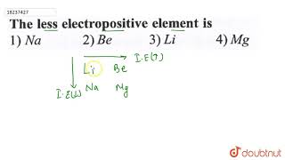 The less electropositive element is [upl. by Charmane210]