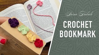 The Easiest Crochet Flower BOOKMARK 🌸💜 [upl. by Yllier]