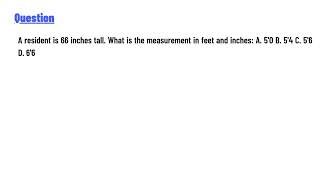 A resident is 66 inches tall What is the measurement in feet and inches [upl. by Ainaled375]