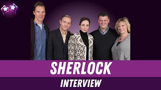 Sherlock BBC TV Cast Interview Benedict Cumberbatch Martin Freeman Amanda Abbington Steven Moffat [upl. by Eceinahs]