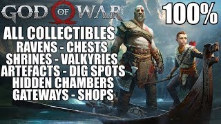 God Of War All Collectibles 100 Guide  All Ravens Chests Shrines Lore Artefacts Gateways [upl. by Jorgenson]