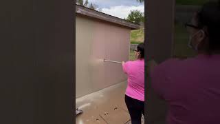 Painting exterior of a house using Graco Airless paint sprayer Watch And Learn Techniques [upl. by Annaej]