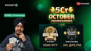 DAY 9  BIG WIN MANIA  FRIDAY MAJORS Pocket52 with SinghPoker [upl. by Hodgson]