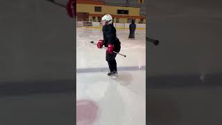 Jan Abramovič burns his legs at the skill practice with Nicholas Lang 🏒🔥 [upl. by Modeerf]