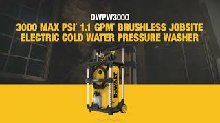 New DEWALT DWPW3000 Jobsite Cold Water Pressure Washer [upl. by Amery]