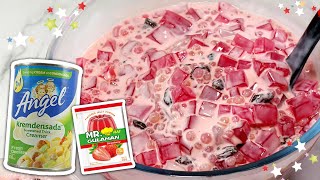 JELLY SALAD STRAWBERRY  Budget friendly dessert Negosyo Recipe [upl. by Ellebana]